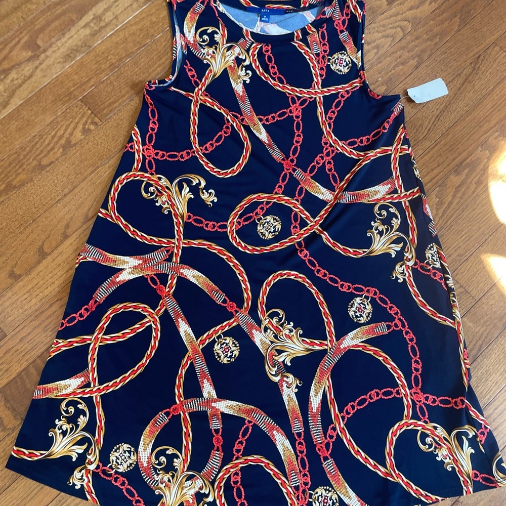 New Apt 9 Chains & Charms Sleeveless Dress ~ Pockets ~ M